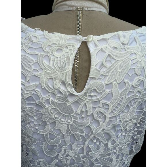 Calvin Klein Women’s Lace Top Lined Short Sleeve Sz. 14 Feminine - Picture 8 of 11